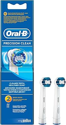 Tête de brosse de rechange pour oral-b precision clean, bleue, pack de 2