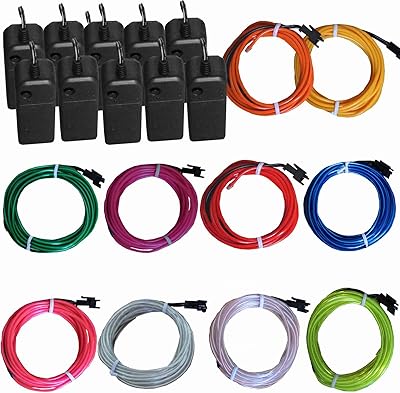 Ensemble de néons tdl tk l-wire 10 pièces pour halloween burning man fête