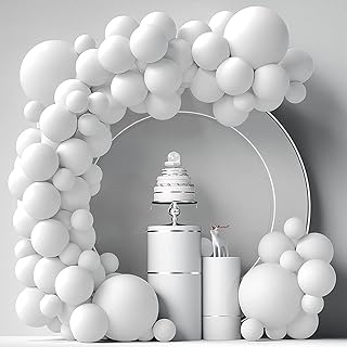 Ballons blancs 84 pièces kit de décoration d'arche de ballons blancs 5"+12"+18"ballons blanc cassé ballons joyeux anniversaire ballons de fête prénatale décorations de mariage. Diaytar : L'e-commerce généraliste qui met le discount à l'honneur