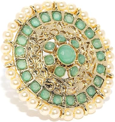 Bague en métal non précieux pour femme zafiri pearls (vert, zpfk9147), métal