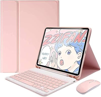 Étui avec clavier arabe et anglais pour ipad 10e génération (2022, 10,9 pouces)