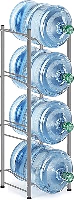 Porte-bouteille d'eau rzcom à 4 niveaux, porte-bouteille d'eau de 5 gallons, panier d'étagère