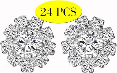 24 petits boutons en strass transparents de 16 mm pour la couture à