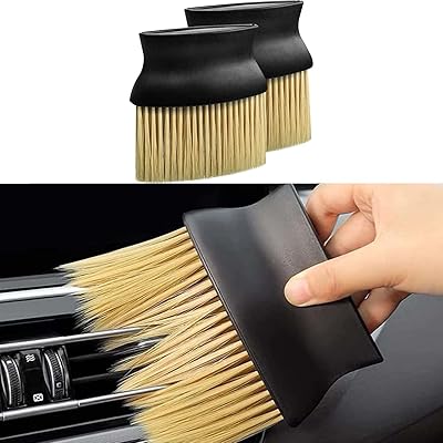 Brosse à épousseter intérieure de voiture 2 brosses détail poils souples