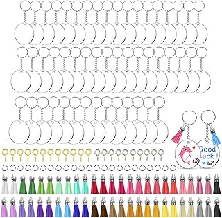 Porte-clés vierges en acrylique, shynek 220 pièces vierges de porte-clés transparents pour vinyle