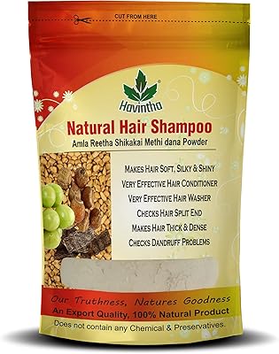 Shampooing cheveux naturels havintha avec poudre d'amla, reetha, shikakai et methi dhana