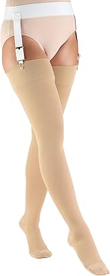 Bas de compression truform 8846 au-dessus du genou à bout fermé, beige 30-40