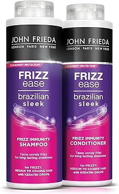 Coffret shampoing et après-shampooing john frieda sleek brazil frizz ease, 2 x 500