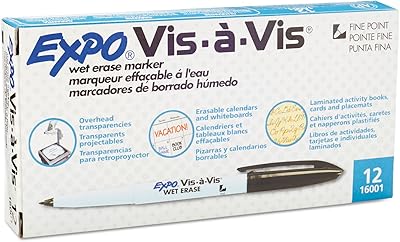 Marqueur expo fizzy-a-vis résistant à l'humidité, pointe fine, encre noire, paquet (san16001)