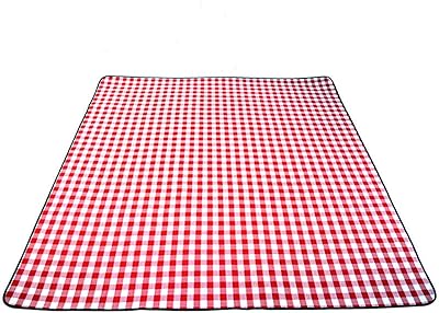 Tapis de camping en plein air, maille rouge et blanche, tapis de pique-nique