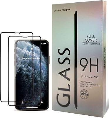 Protecteur d'écran en verre trempé sma iphone 11 pro 5.8, couverture complète, cadre
