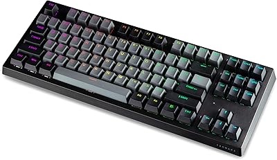 Clavier mécanique bluetooth sans fil tekware elite phantom + 87 touches rvb (noir)