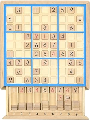 Jeu de société sudoku en bois caiming avec tiroir puzzle
