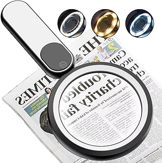 Loupe, loupe éclairée 10x, loupe de lecture portative pour personnes âgées, exploration