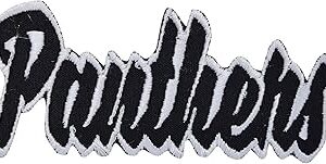 (2\" X 4\") PANTHÈRES - NOIR/BLANC - MASCOTTE D'ÉQUIPE - MOTS/NOMS - THERMOCOLLANT/PATCH