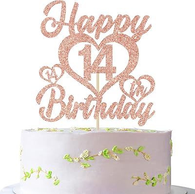 Décorations de gâteau joyeux 14e anniversaire, décorations de 14e anniversaire, décorations de joyeux 14e anniversaire, décorations de fête de joyeux anniversaire à paillettes roses. Votre supermarché en ligne au Sénégal, c'est Diaytar