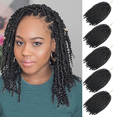 Paquet de 5 cheveux torsadés à ressort de 8 pouces, cheveux moelleux