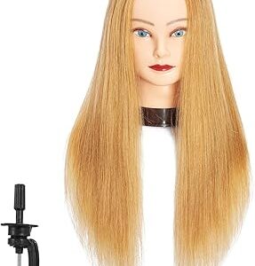 Tête de poupée d'entraînement en cosmétologie traininghead, 100 % cheveux humains, tête de mannequin d'entraînement au traitement capillaire avec clip gratuit (blonde a). Électroménager, mode, beauté... Diaytar a tout en stock
