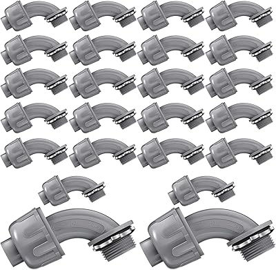 25 pièces connecteur étanche aux liquides de 3/4 pouces à 90 degrés, raccords