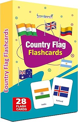 Cartes flash conçues avec des drapeaux de pays pour l'apprentissage précoce des enfants