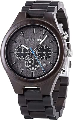 Bobo bird montres en bois de luxe pour hommes bande métallique en bois