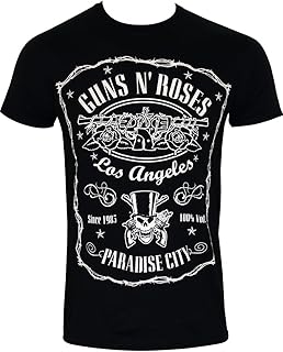 Guns & rosest-shirt guns n' roses paradise city label pour hommes, noir