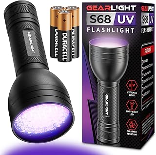 Lampe de poche uv gearlite avec piles s68 portable et 68