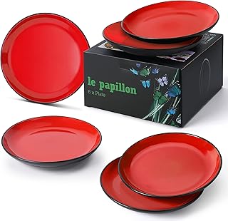Service de table en grès à 6 assiettes miami le papillon