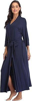 Peignoir en coton pour femmes, robe kimono longue et légère, chemise de nuit