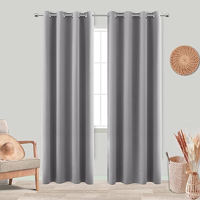 Rideaux de chambre à coucher gris clair occultants de 84 pouces de longueur, 2 ensembles de panneaux pour salon, salle à manger, assombrissant, baie vitrée à isolation thermique, hôtel, rideaux occultants modernes et élégants, pour salon, chambre à coucher. Catalogue géant, prix mini chez Diaytar Sénégal