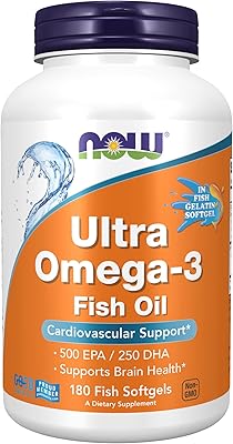 Now suppléments, ultra omega-3, 500 epa et 250 dha, soutien cardiovasculaire*, 180 gélules