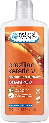 Shampoing traitant lissant natural world à la kératine brésilienne, 500 ml