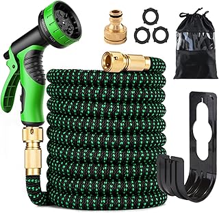 Tuyau d'arrosage extensible morelian de 50 pieds avec buse à 9 fonctions, tuyau