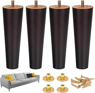 Ensemble de pieds de canapé ronds en bois de 6 pouces, 4 pièces