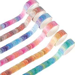 Ensemble de rubans washi à pois prédécoupés de couleur unie pour décorer