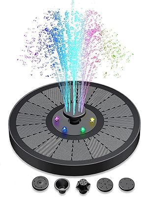 Pompe de fontaine à énergie solaire avec 6 lumières led colorées pour bain