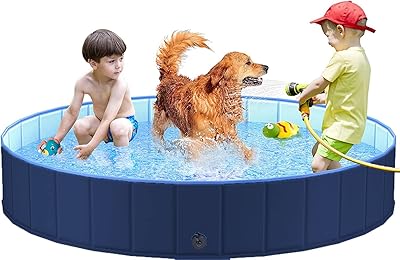 Piscine pliable pour chiens skaide - piscine extérieure pliable en plastique dur pour enfants, antidérapante, pour petits et grands chiens et chats (160 x 30 cm, bleu marine). Diaytar Sénégal : Des promotions qui ont du sens
