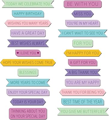 Infunly 24 pièces matrices de découpe de mots d'ombre mots de joyeux anniversaire