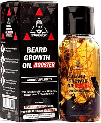 Huile favorisant la croissance de la barbe urbanjapro pour hommes, riche en herbes