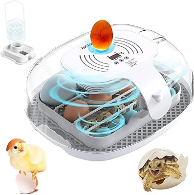 Incubateur d'œufs de poule, 16 œufs avec rotation automatique, contrôle de l'humidité, contrôle