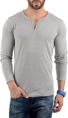 Chemises henley à manches longues pour hommes - t-shirts décontractés à manches longues