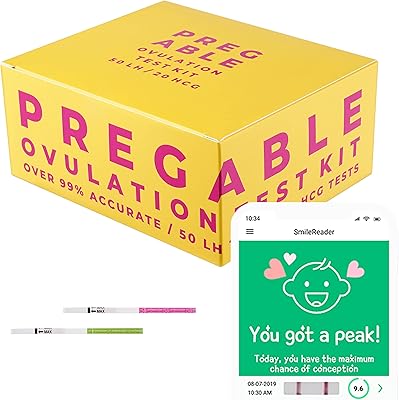 Kit combiné prégable de 50 tests d'ovulation et 20 tests de grossesse, application