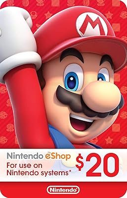 Carte eshop nintendo de 20 $ (préchargée) (nouveau design) - carte physique
