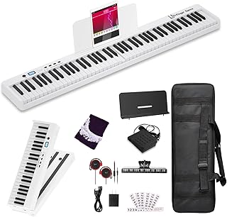 Piano électrique pliable finger dance avec support, piano numérique à 88 touches tactiles