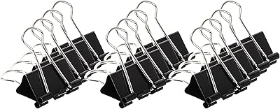 Une boîte de trombones 25 mm de 12 pièces, noirs de maxi