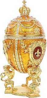 Boîte à bijoux en forme d'œuf de fabergé : boîte à bijoux en émail pour bagues, boucles d'oreilles, colliers, présentoir à bijoux, présentoir à bijoux, coffret cadeau pour mariages, fiançailles, anniversaires. Faites des économies avec Diaytar, le leader du e-commerce discount au Sénégal