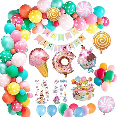 Décorations de fête d'anniversaire toplike candyland, fourniture de fête d'anniversaire en forme