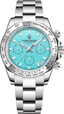 Montre chronographe multifonction classique pagani design pour hommes, entièrement en acier inoxydable vk63