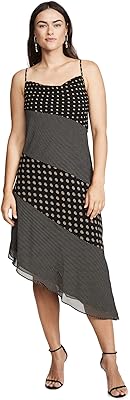 Robe mi-longue asymétrique luxueuse sans manches c/mio collective pour femme
