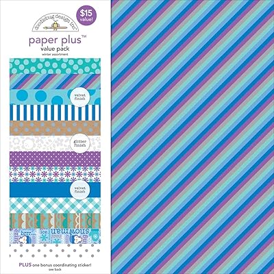 Fournitures en papier doodlebug economy 5173 (paquet de 12), 12" x 12", hiver